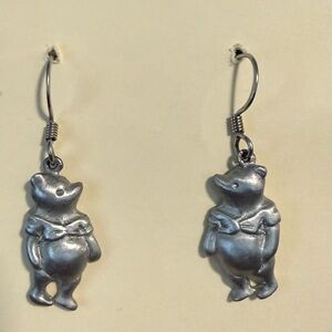 DANFORTH PEWTERIES DISNEY'S CLASSIC WINNIE-THE-POOH DANGLE PEWTER EARRINGS